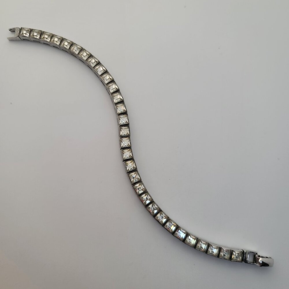 Antique Art Deco Sterling & Paste Bracelet Signed Dorsons